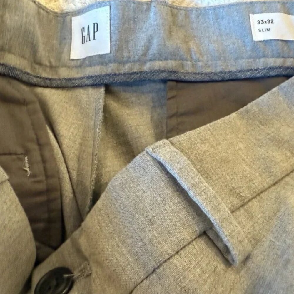 GAP Gray Dress Pants Slim Fit - 33x32
